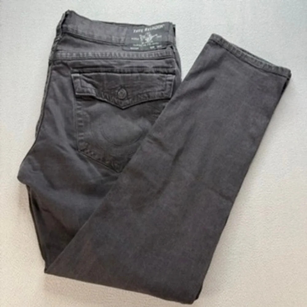 True Religion Jeans Mens‎ 38 Black Geno Slim Flap Pocket Horseshoe Stitching